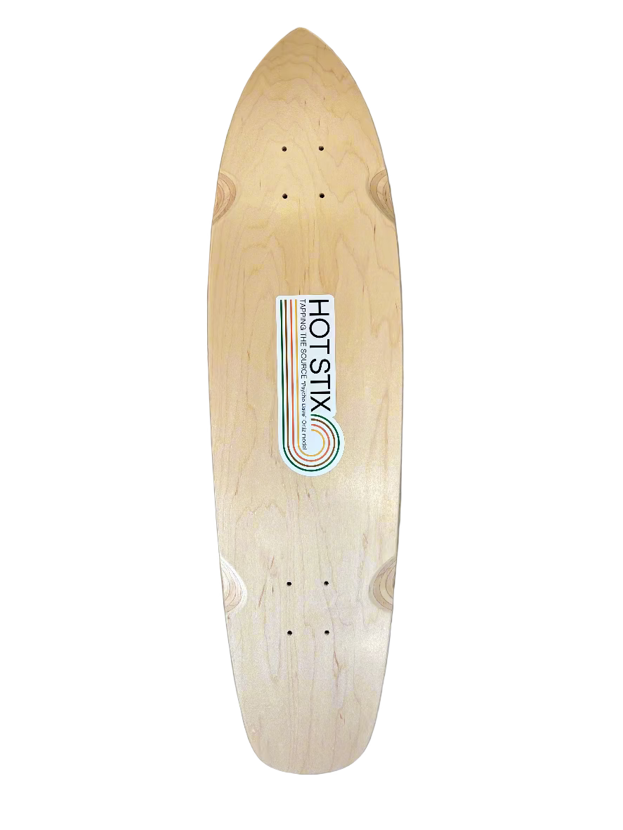 HOT STIX Psycho Dave Ortiz retro skateboard deck, 8.5 inch single kick maple board with HOT STIX branding