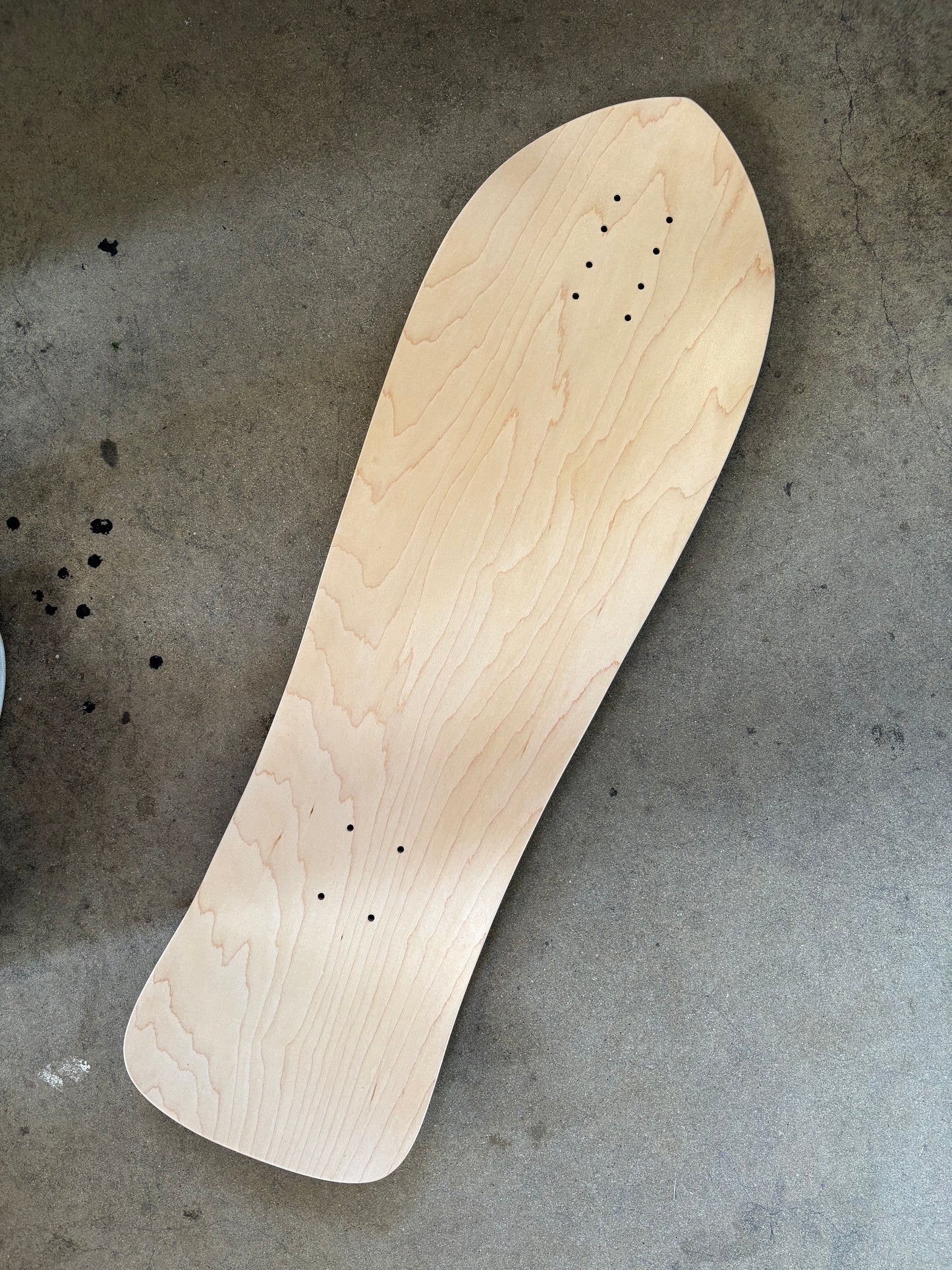 Unfinished Jay Smith VI pro skateboard deck, 10 inch width with pre-drilled truck holes – limited edition white Formica model