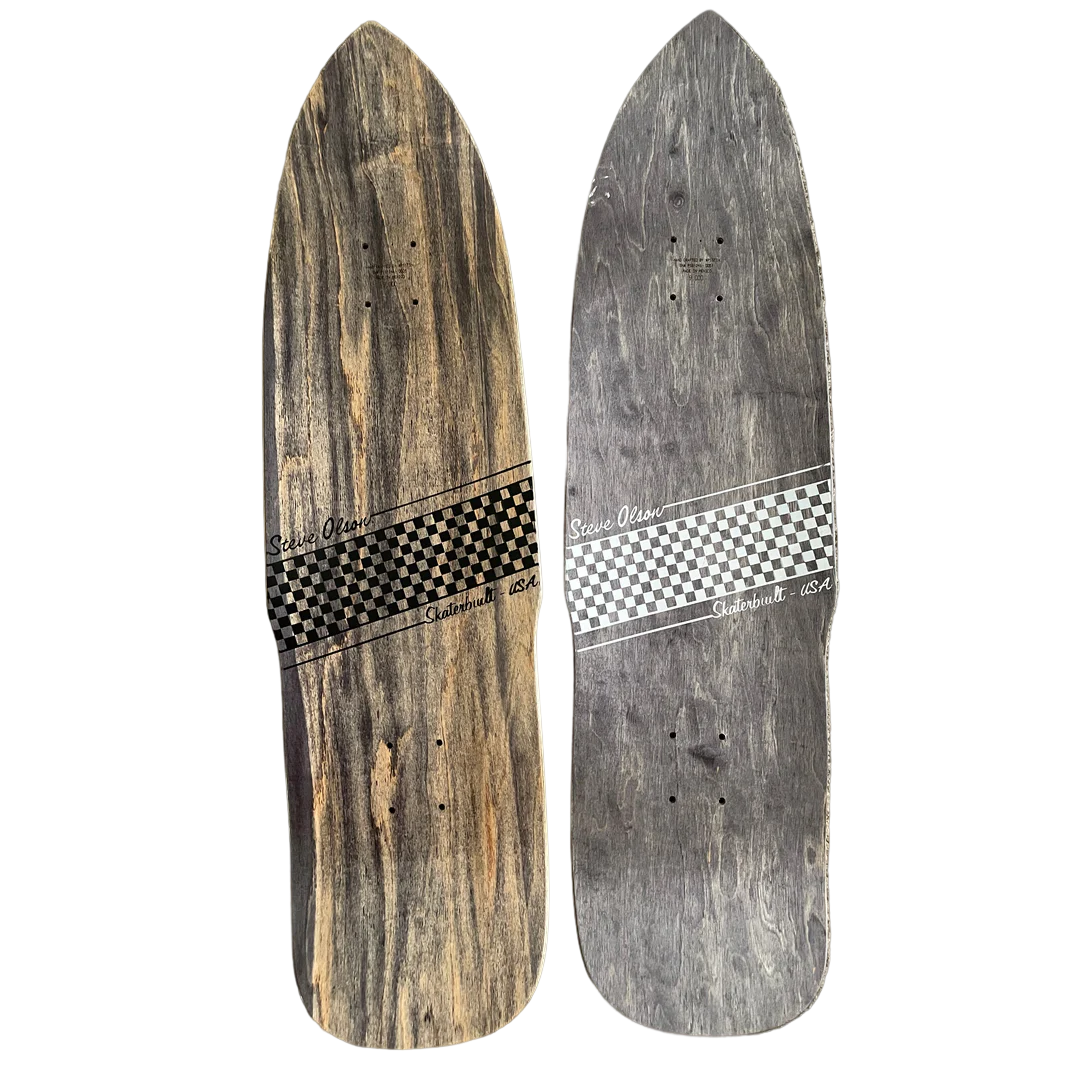 Skaterbuilt x Steve Olson PoolShark Collaboration Skateboard Deck – Black & White Checkered (In Stock)