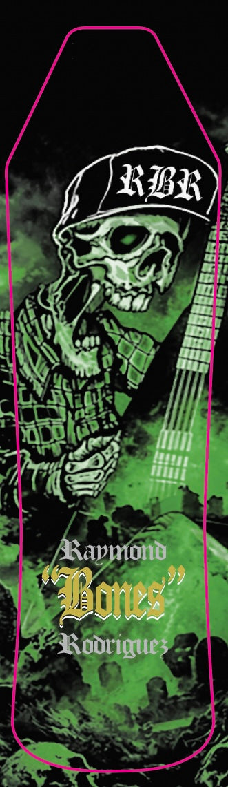 Raymond "Bones" Rodriguez × Skaterbuilt Collab — Limited Edition Skateboard Deck Collection - Deck One from the 3-part collectors series. The “Raymond Bones Coffin”