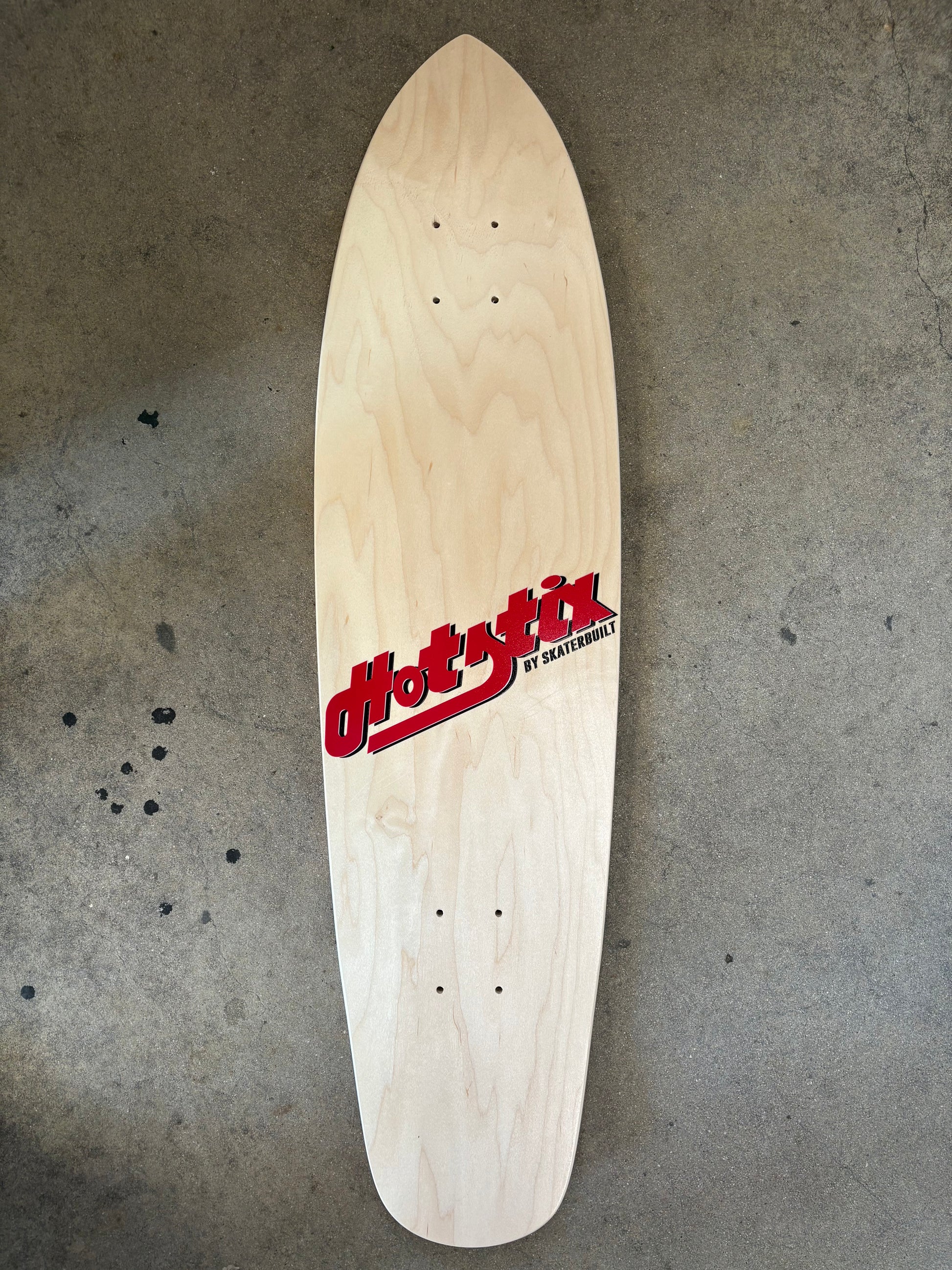 HOT STIX Psycho Dave Ortiz retro skateboard deck with custom HOT STIX graphic, 8.5 inch single kick no concave design