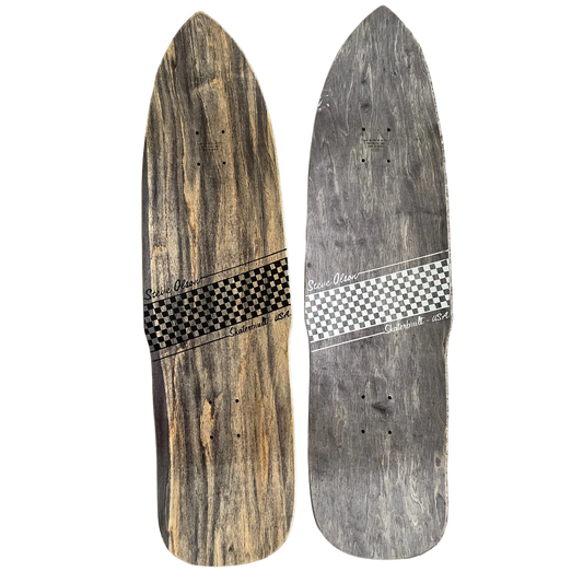 Skaterbuilt x Steve Olson PoolShark Collaboration Skateboard Deck – Black & White Checkered (In Stock)