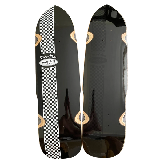 Skaterbuilt x Steve Olson PoolShark Collaboration Skateboard Deck – Black & White Checkered (In Stock)
