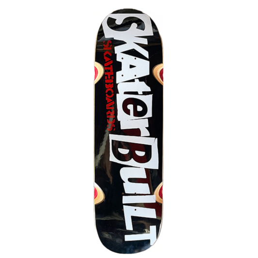 Skaterbuilt Full-Size Punk Logo skateboard deck, black Formica bottom with Skaterbuilt Skateboards graphic